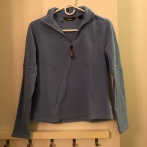 LL Bean light blue long sleeve, 1/4 zip fleece!